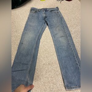 Levis 505 Jeans Mens 31x32 Blue Denim Regular Fit Straight Leg Light Stone Wash